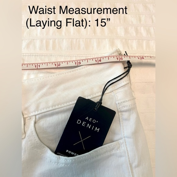 🤍American Eagle White Super Stretch Raw Hem Cropped Jeggings/Jeans NWT, Size 8 - Picture 10 of 16